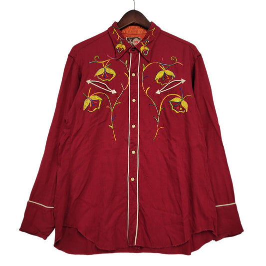 【中古品】【メンズ】 MONTGOMERY WARD モンゴメリーワード 101 馬タグ WESTERN SHIRT ウエスタン シャツ トップス 146-260405-kh-07-izu サイズ：L カラー：レッド 万代Net店