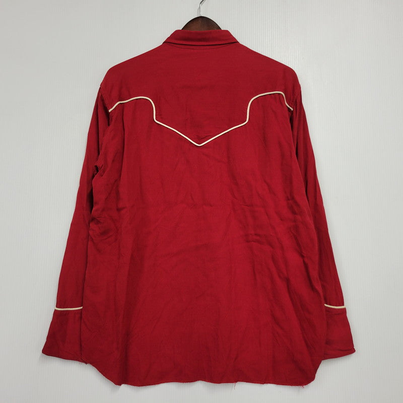 【中古品】【メンズ】 MONTGOMERY WARD モンゴメリーワード 101 馬タグ WESTERN SHIRT ウエスタン シャツ トップス 146-260405-kh-07-izu サイズ：L カラー：レッド 万代Net店