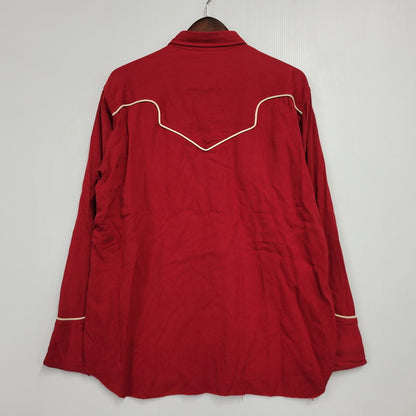 【中古品】【メンズ】 MONTGOMERY WARD モンゴメリーワード 101 馬タグ WESTERN SHIRT ウエスタン シャツ トップス 146-260405-kh-07-izu サイズ：L カラー：レッド 万代Net店