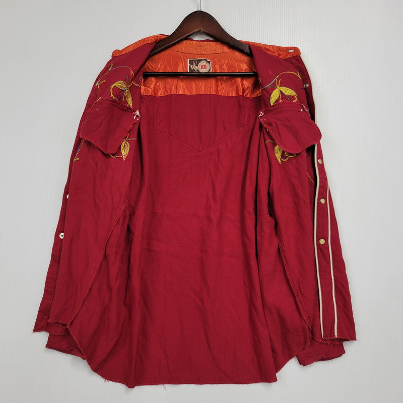 【中古品】【メンズ】 MONTGOMERY WARD モンゴメリーワード 101 馬タグ WESTERN SHIRT ウエスタン シャツ トップス 146-260405-kh-07-izu サイズ：L カラー：レッド 万代Net店