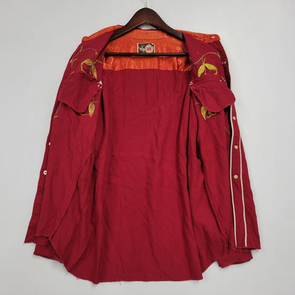 【中古品】【メンズ】 MONTGOMERY WARD モンゴメリーワード 101 馬タグ WESTERN SHIRT ウエスタン シャツ トップス 146-260405-kh-07-izu サイズ：L カラー：レッド 万代Net店