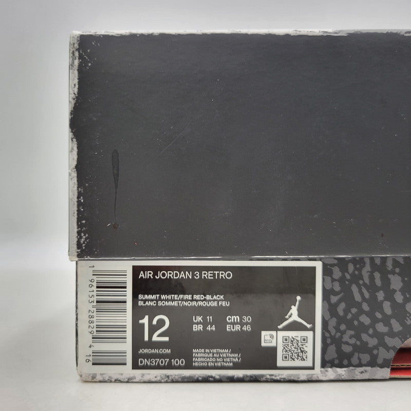 【中古品】【メンズ】 NIKE ナイキ AIR JORDAN 3 RETRO DN3707-100 エア ジョーダン 3 レトロ スニーカー シューズ 靴 160-260405-as-27-izu サイズ：30cm カラー：SUMMIT WHITE/FIRE RED-BLACK 万代Net店