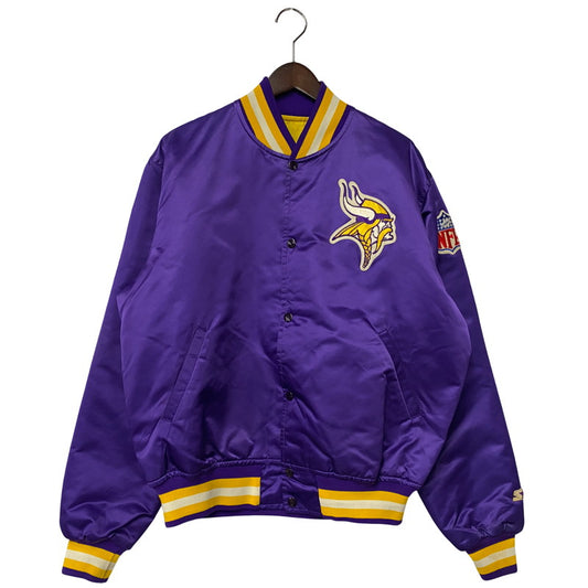 【中古品】【メンズ】 STARTER スターター USA製 NFL エヌエフエル MINNESOTA VIKINGS ミネソタ バイキングス NYLON STADIUM JACKET ナイロン スタジアム ジャケット アウター 146-260405-ya-08-izu サイズ：L カラー：パープル 万代Net店