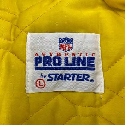 【中古品】【メンズ】 STARTER スターター USA製 NFL エヌエフエル MINNESOTA VIKINGS ミネソタ バイキングス NYLON STADIUM JACKET ナイロン スタジアム ジャケット アウター 146-260405-ya-08-izu サイズ：L カラー：パープル 万代Net店