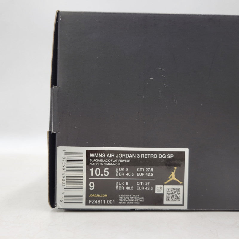 【中古品】【メンズ】 × A MA MANIERE アママニエール WMNS AIR JORDAN 3 RETRO OG SP FZ4811-001 ウィメンズ エア ジョーダン 3 レトロ OG SP スニーカー 靴 160-260405-as-28-izu サイズ：27.5cm カラー：BLACK/BLACK-FLAT PEWTER 万代Net店