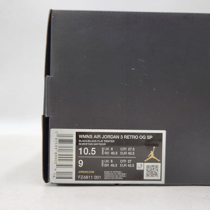 【中古品】【メンズ】 × A MA MANIERE アママニエール WMNS AIR JORDAN 3 RETRO OG SP FZ4811-001 ウィメンズ エア ジョーダン 3 レトロ OG SP スニーカー 靴 160-260405-as-28-izu サイズ：27.5cm カラー：BLACK/BLACK-FLAT PEWTER 万代Net店