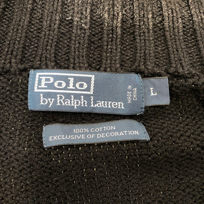 【中古品】【メンズ】 POLO by RALPH LAUREN ポロ バイ ラルフローレン 38807 HALF ZIP COTTON KNIT ハーフ ジップ コットン ニット トップス 長袖 147-260720-ya-07-izu サイズ：L カラー：ブラック 万代Net店
