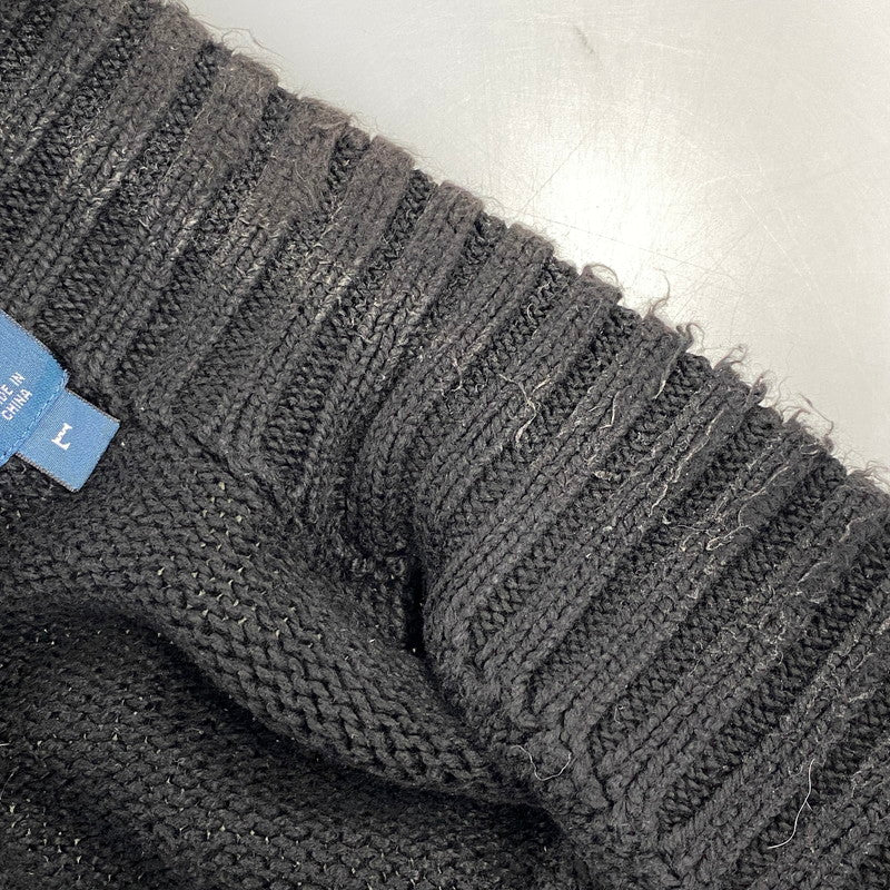 【中古品】【メンズ】 POLO by RALPH LAUREN ポロ バイ ラルフローレン 38807 HALF ZIP COTTON KNIT ハーフ ジップ コットン ニット トップス 長袖 147-260720-ya-07-izu サイズ：L カラー：ブラック 万代Net店