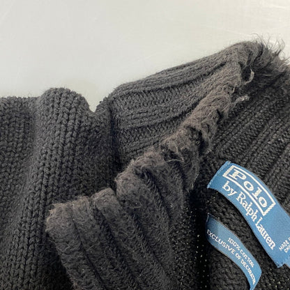 【中古品】【メンズ】 POLO by RALPH LAUREN ポロ バイ ラルフローレン 38807 HALF ZIP COTTON KNIT ハーフ ジップ コットン ニット トップス 長袖 147-260720-ya-07-izu サイズ：L カラー：ブラック 万代Net店
