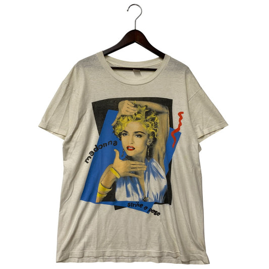 【現状渡し品】【メンズ】 HANES ヘインズ 90’S USA製 MADONNA マドンナ BLOND AMBITION ブロンド アンビション STRIKE A POSE ストライク ア ポーズ 1990 TEE Tシャツ トップス 半袖 146-260405-ya-10-izu サイズ：XL カラー：WHITE 万代Net店