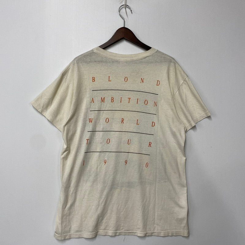 【現状渡し品】【メンズ】 HANES ヘインズ 90’S USA製 MADONNA マドンナ BLOND AMBITION ブロンド アンビション STRIKE A POSE ストライク ア ポーズ 1990 TEE Tシャツ トップス 半袖 146-260405-ya-10-izu サイズ：XL カラー：WHITE 万代Net店