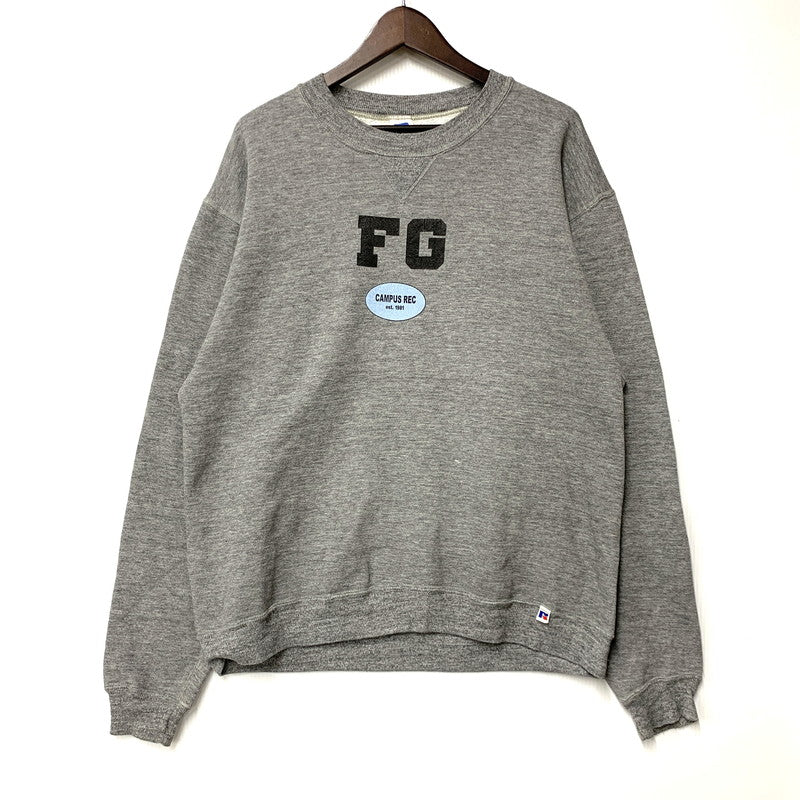 【中古品】【メンズ】 RUSSELL ラッセル USA製 CAMPUS REC 前V SWEATSHIRT スウェットシャツ トップス 長袖 146-260409-cs-14-izu サイズ：L カラー：グレー 万代Net店
