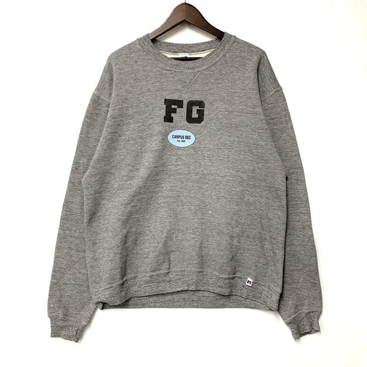 【中古品】【メンズ】 RUSSELL ラッセル USA製 CAMPUS REC 前V SWEATSHIRT スウェットシャツ トップス 長袖 146-260409-cs-14-izu サイズ：L カラー：グレー 万代Net店