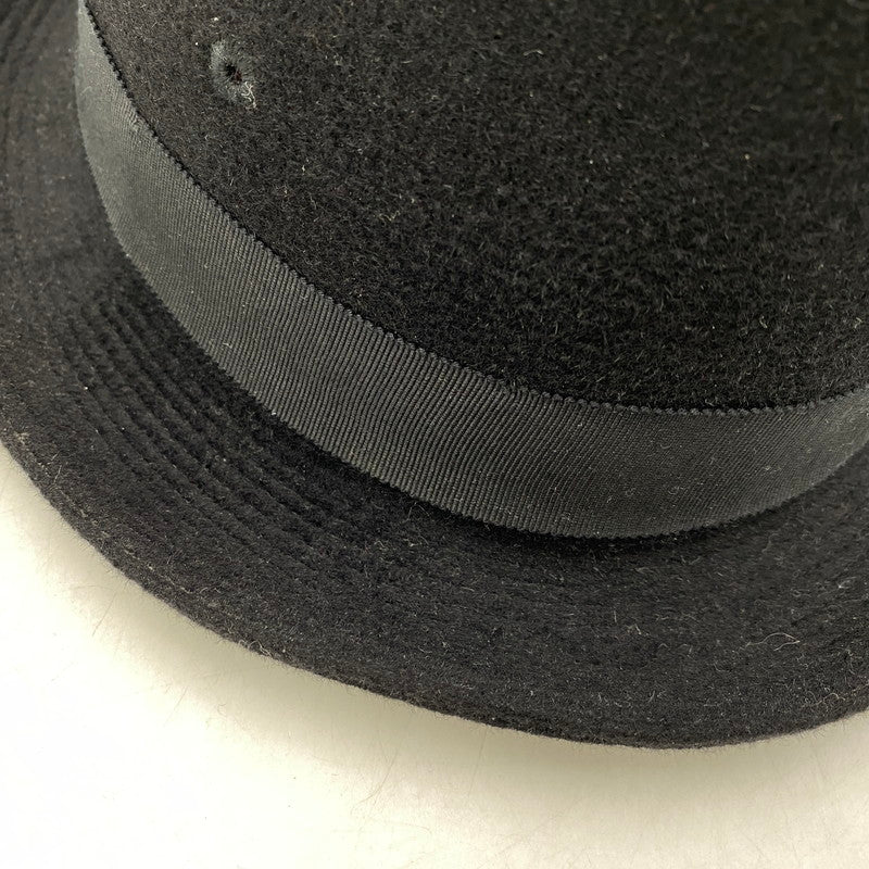 【中古品】【メンズ/レディース】 Borsalino ボルサリーノ BX451-10A00 アンゴラ100％ 中折れ BUCKET HAT バケット ハット 帽子 185-260407-kh-09-izu サイズ：56cm カラー：ブラック 万代Net店