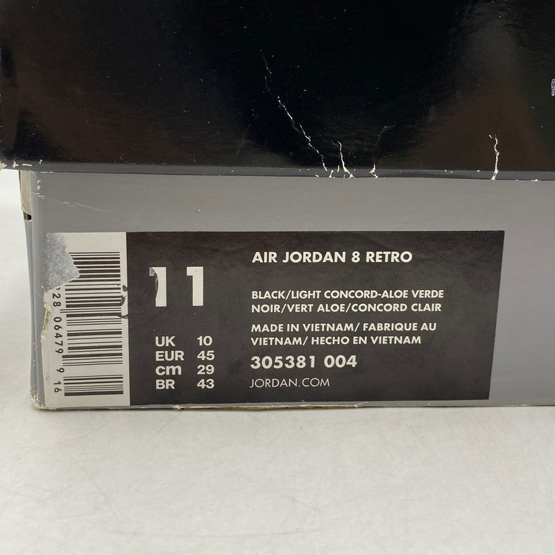 【中古品】【メンズ】 NIKE ナイキ 305381-004 AIR JORDAN エア ジョーダン 8 RETRO レトロ スニーカー シューズ 靴 160-260408-ya-01-izu サイズ：29cm カラー：BLACK/LIGHT CONCORD 万代Net店