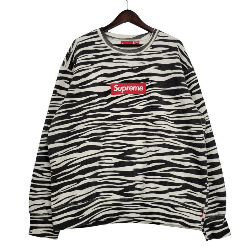 【中古品】【メンズ】 Supreme シュプリーム 22FW BOX LOGO CREWNECK ボックス ロゴ クルーネック トップス 長袖 149-260406-cs-13-izu サイズ：L カラー：ホワイト×ブラック 万代Net店