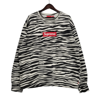 【中古品】【メンズ】 Supreme シュプリーム 22FW BOX LOGO CREWNECK ボックス ロゴ クルーネック トップス 長袖 149-260406-cs-13-izu サイズ：L カラー：ホワイト×ブラック 万代Net店