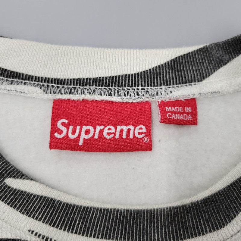 【中古品】【メンズ】 Supreme シュプリーム 22FW BOX LOGO CREWNECK ボックス ロゴ クルーネック トップス 長袖 149-260406-cs-13-izu サイズ：L カラー：ホワイト×ブラック 万代Net店