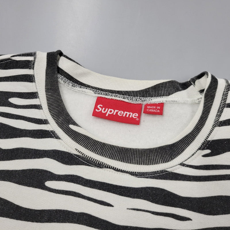 【中古品】【メンズ】 Supreme シュプリーム 22FW BOX LOGO CREWNECK ボックス ロゴ クルーネック トップス 長袖 149-260406-cs-13-izu サイズ：L カラー：ホワイト×ブラック 万代Net店