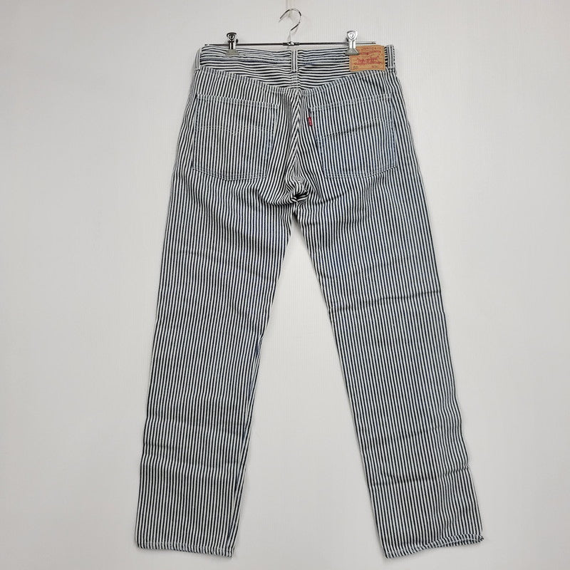 【中古品】【メンズ】 LEVI'S × NIGO リーバイス×ニゴ PC9-A5903-0000 HICKORY STRIPE 501 XX DENIM PANTS ヒッコリーストライプ デニム パンツ ボトムス ズボン 158-260406-cs-19-izu サイズ：34 カラー：ホワイト×ブルー 万代Net店