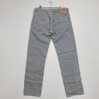 【中古品】【メンズ】 LEVI'S × NIGO リーバイス×ニゴ PC9-A5903-0000 HICKORY STRIPE 501 XX DENIM PANTS ヒッコリーストライプ デニム パンツ ボトムス ズボン 158-260406-cs-19-izu サイズ：34 カラー：ホワイト×ブルー 万代Net店