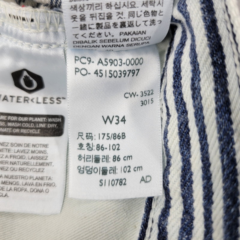 【中古品】【メンズ】 LEVI'S × NIGO リーバイス×ニゴ PC9-A5903-0000 HICKORY STRIPE 501 XX DENIM PANTS ヒッコリーストライプ デニム パンツ ボトムス ズボン 158-260406-cs-19-izu サイズ：34 カラー：ホワイト×ブルー 万代Net店