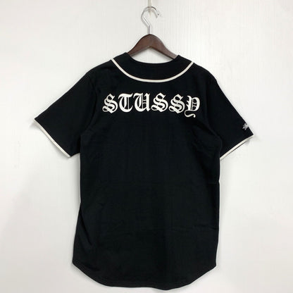 【中古品】【メンズ】 STUSSY ステューシー OLD ENGLISH BASEBALL SHIRT オールドイングリッシュ ベースボール シャツ トップス 142-260409-kh-03-izu サイズ：S カラー：ブラック×ホワイト 万代Net店