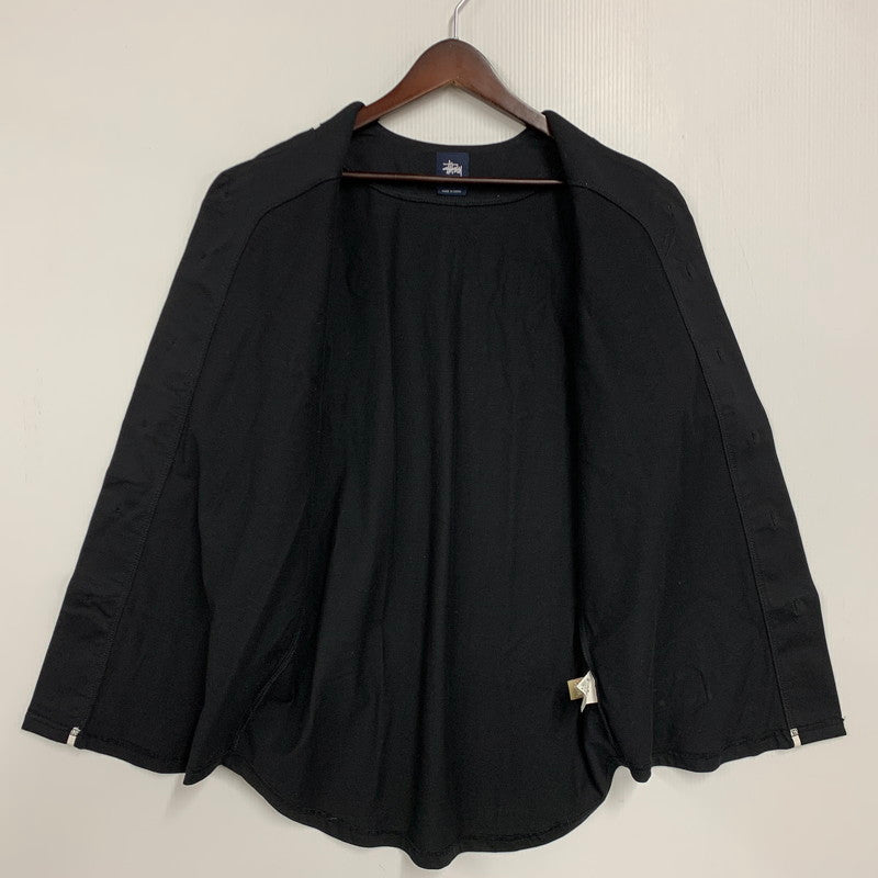 【中古品】【メンズ】 STUSSY ステューシー OLD ENGLISH BASEBALL SHIRT オールドイングリッシュ ベースボール シャツ トップス 142-260409-kh-03-izu サイズ：S カラー：ブラック×ホワイト 万代Net店