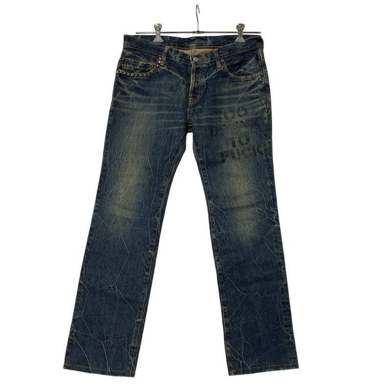 【中古品】【メンズ】 HYSTERIC GLAMOUR ヒステリックグラマー STUDS PAINT BUTTONFLY DENIM PANTS スタッズ ペイント ボタンフライ デニム パンツ ボトムス ズボン 151-260406-cs-01-izu サイズ：34 カラー：インディゴ 万代Net店