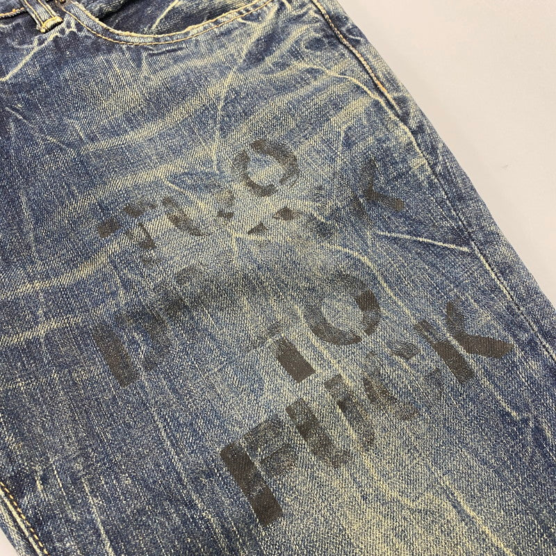 【中古品】【メンズ】 HYSTERIC GLAMOUR ヒステリックグラマー STUDS PAINT BUTTONFLY DENIM PANTS スタッズ ペイント ボタンフライ デニム パンツ ボトムス ズボン 151-260406-cs-01-izu サイズ：34 カラー：インディゴ 万代Net店