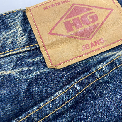【中古品】【メンズ】 HYSTERIC GLAMOUR ヒステリックグラマー STUDS PAINT BUTTONFLY DENIM PANTS スタッズ ペイント ボタンフライ デニム パンツ ボトムス ズボン 151-260406-cs-01-izu サイズ：34 カラー：インディゴ 万代Net店