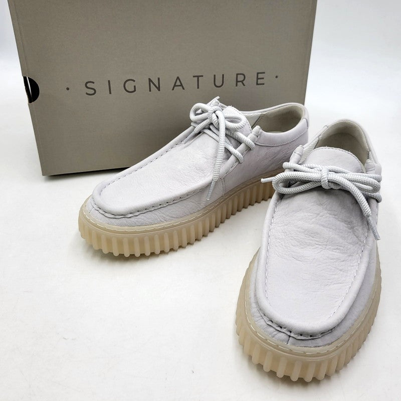 【中古美品】【メンズ】 Clarks クラークス TORHILL LO 13288 26176221 トーヒルロー シューズ 靴 164-260406-as-08-izu サイズ：US9.5 カラー：OFF WHITE LEA 万代Net店