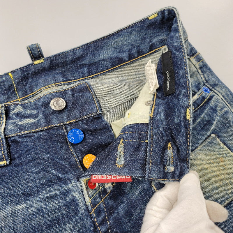 【中古品】【メンズ】 DSQUARED2 ディースクエアード 72LA028 PATCHWORK DENIM PANTS パッチワーク デニム パンツ ボトムス ズボン 152-260406-cs-17-izu サイズ：38 カラー：インディゴ 万代Net店