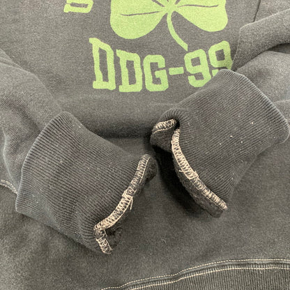 【中古品】【メンズ】 CUSHMAN クッシュマン DOUBLE V-GAZETTE CLOVER PRINT CREWNECK SWEAT ダブル ブイガゼット クローバー プリント クルーネック スウェット トップス 長袖 145-260409-cs-16-izu サイズ：M カラー：ブラック 万代Net店