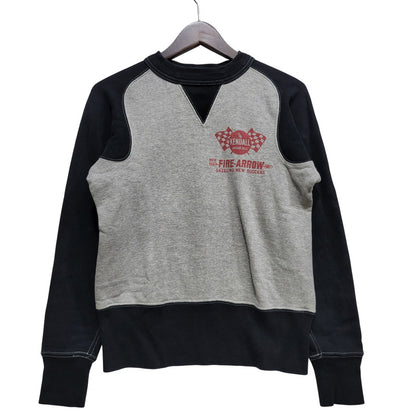 【中古品】【メンズ】 CUSHMAN クッシュマン FREEDOM SLEEVE 2-TONE PRINT SWEAT フリーダム スリーブ 2トーン プリント スウェット 145-260720-as-03-izu サイズ：S カラー：グレー×ブラック 万代Net店
