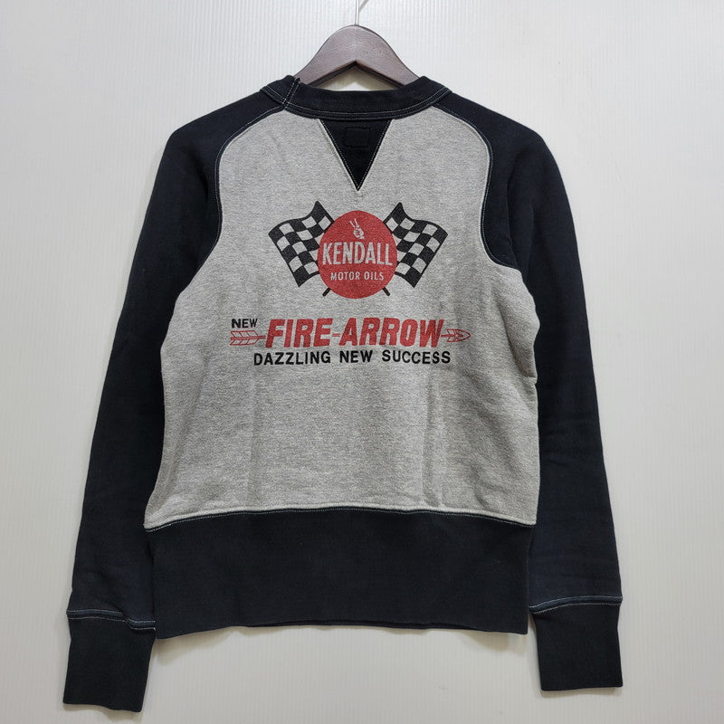 【中古品】【メンズ】 CUSHMAN クッシュマン FREEDOM SLEEVE 2-TONE PRINT SWEAT フリーダム スリーブ 2トーン プリント スウェット 145-260720-as-03-izu サイズ：S カラー：グレー×ブラック 万代Net店