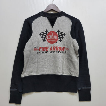 【中古品】【メンズ】 CUSHMAN クッシュマン FREEDOM SLEEVE 2-TONE PRINT SWEAT フリーダム スリーブ 2トーン プリント スウェット 145-260720-as-03-izu サイズ：S カラー：グレー×ブラック 万代Net店