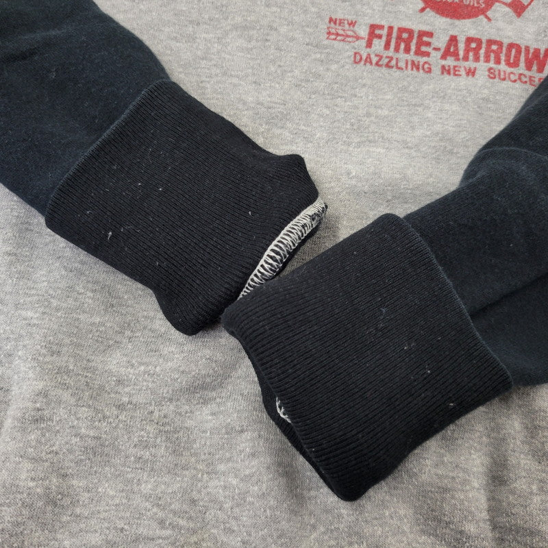 【中古品】【メンズ】 CUSHMAN クッシュマン FREEDOM SLEEVE 2-TONE PRINT SWEAT フリーダム スリーブ 2トーン プリント スウェット 145-260720-as-03-izu サイズ：S カラー：グレー×ブラック 万代Net店