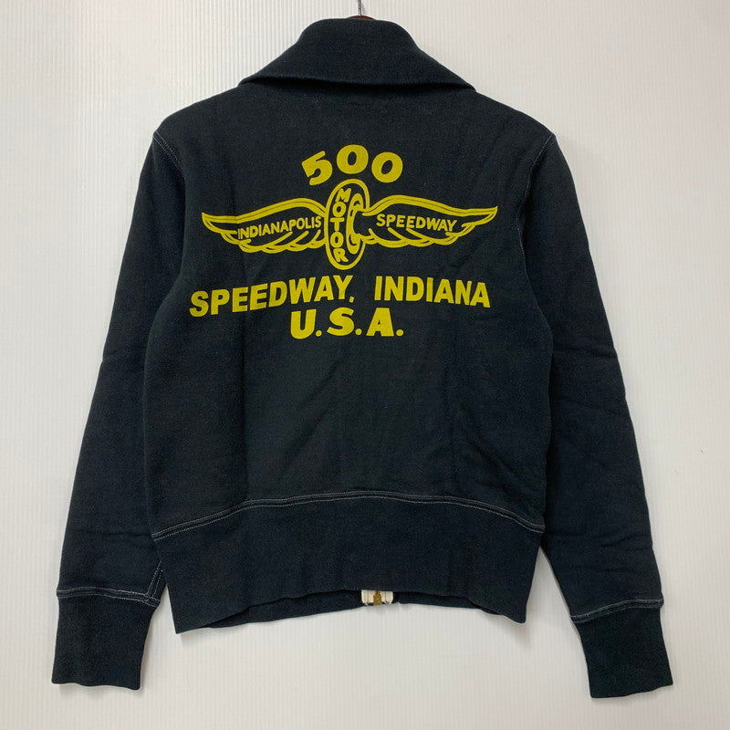 【中古品】【メンズ】 CUSHMAN クッシュマン FULL ZIP PRINT SWEAT フル ジップ プリント スウェット トップス 長袖 145-260409-cs-15-izu サイズ：S カラー：ブラック 万代Net店