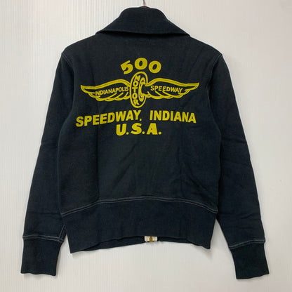 【中古品】【メンズ】 CUSHMAN クッシュマン FULL ZIP PRINT SWEAT フル ジップ プリント スウェット トップス 長袖 145-260409-cs-15-izu サイズ：S カラー：ブラック 万代Net店