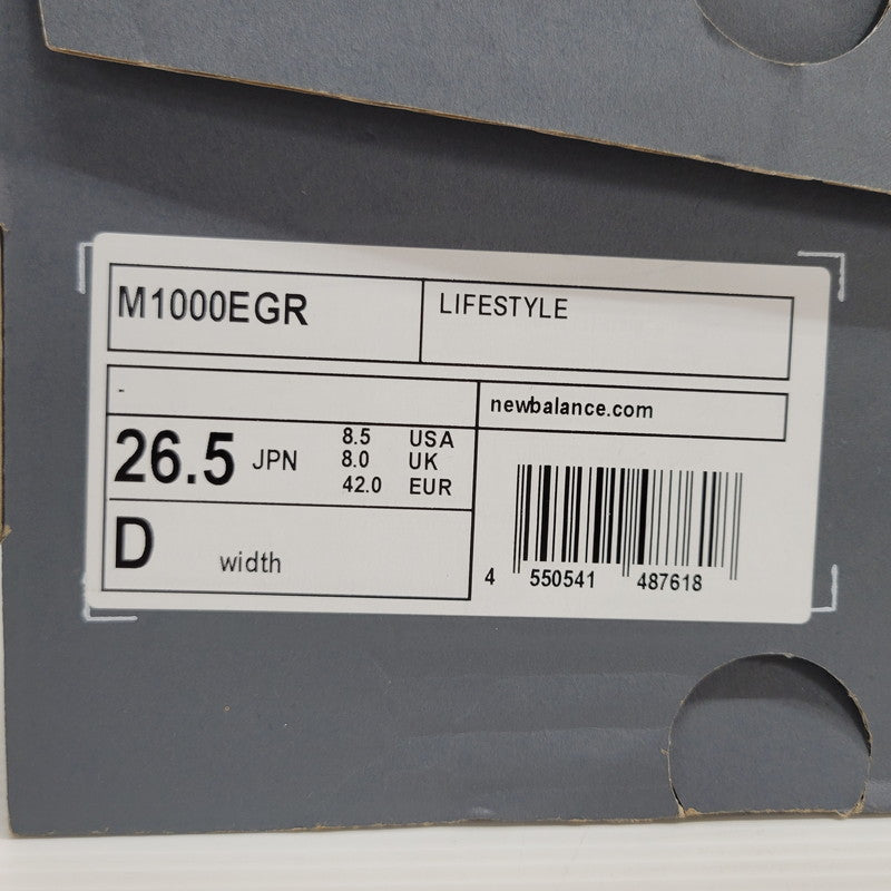 【中古美品】【メンズ】 NEW BALANCE ニューバランス 1000 M1000EGR スニーカー シューズ 靴 162-260406-as-10-izu サイズ：26.5cm カラー：シルバー系 万代Net店