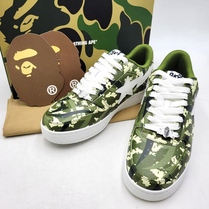 【中古美品】【メンズ】 A BATHING APE アベイシングエイプ × CLOT クロット EGRA CAMO BAPE STA M2 0ZXSHM931911P エグラカモ ベイプスタ M2 スニーカー シューズ 靴 162-260406-as-18-izu サイズ：29cm カラー：グリーン系 万代Net店