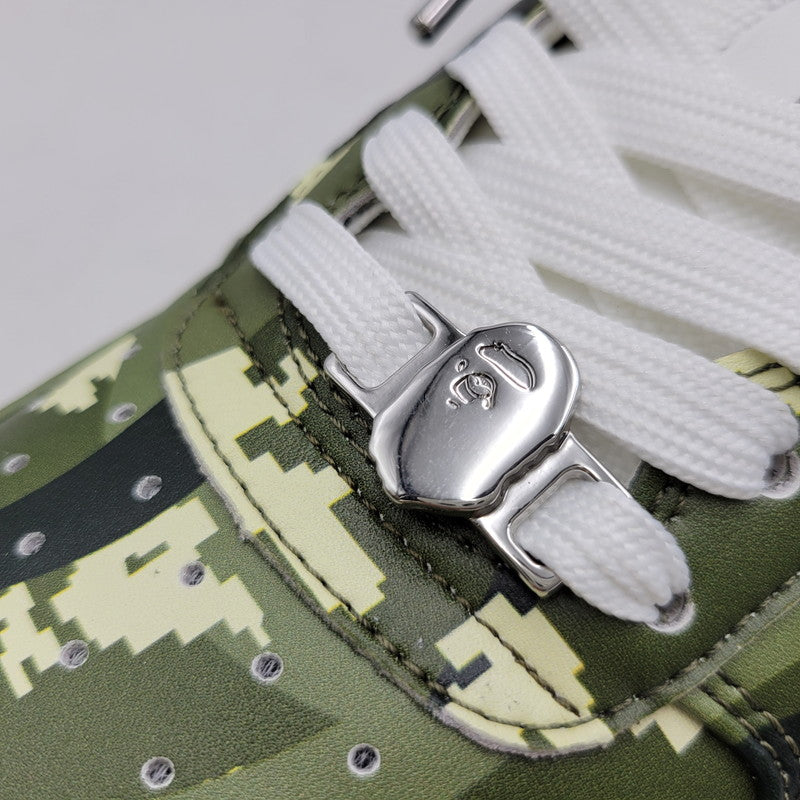 【中古美品】【メンズ】 A BATHING APE アベイシングエイプ × CLOT クロット EGRA CAMO BAPE STA M2 0ZXSHM931911P エグラカモ ベイプスタ M2 スニーカー シューズ 靴 162-260406-as-18-izu サイズ：29cm カラー：グリーン系 万代Net店