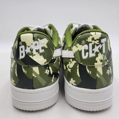 【中古美品】【メンズ】 A BATHING APE アベイシングエイプ × CLOT クロット EGRA CAMO BAPE STA M2 0ZXSHM931911P エグラカモ ベイプスタ M2 スニーカー シューズ 靴 162-260406-as-18-izu サイズ：29cm カラー：グリーン系 万代Net店