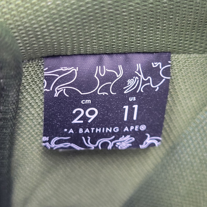 【中古美品】【メンズ】 A BATHING APE アベイシングエイプ × CLOT クロット EGRA CAMO BAPE STA M2 0ZXSHM931911P エグラカモ ベイプスタ M2 スニーカー シューズ 靴 162-260406-as-18-izu サイズ：29cm カラー：グリーン系 万代Net店