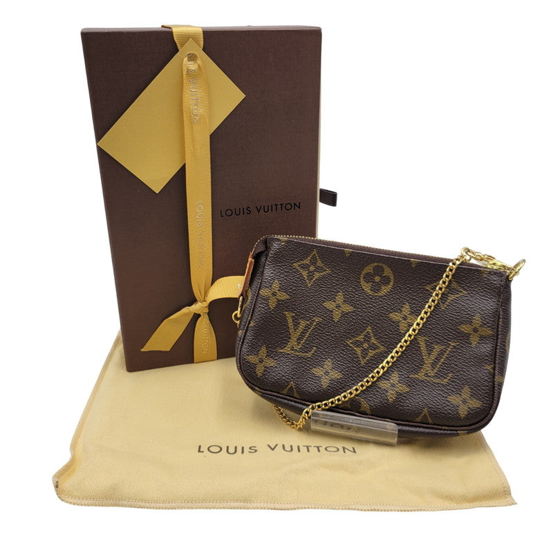 【中古品】【メンズ/レディース】 LOUIS VUITTON ルイ・ヴィトン M60153 FL4027 T&B モノグラム ミニポシェット アクセソワール ポーチ バッグ 179-260406-as-04-izu カラー：ブラウン 万代Net店