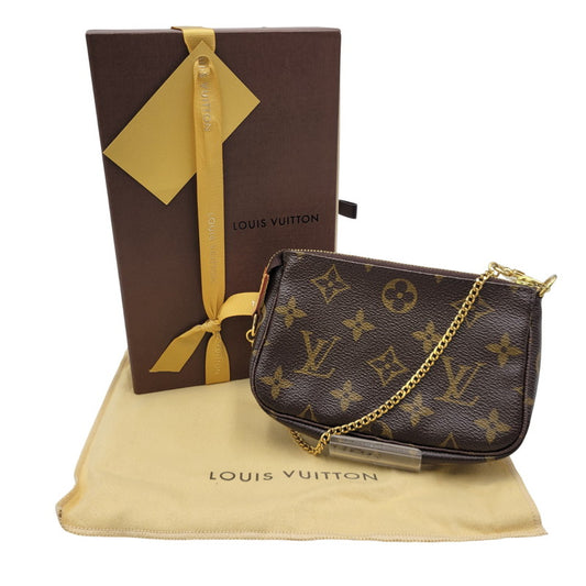 【中古品】【メンズ/レディース】 LOUIS VUITTON ルイ・ヴィトン M60153 FL4027 T&B モノグラム ミニポシェット アクセソワール ポーチ バッグ 179-260406-as-04-izu カラー：ブラウン 万代Net店