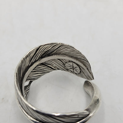 【中古品】【メンズ/レディース】 GOD SUNS ゴッドサンズ SV925×PT900 先プラチナ フェザーリング レギュラー大 アクセサリー 指輪 192-260408-kh-02-izu カラー：シルバー 万代Net店