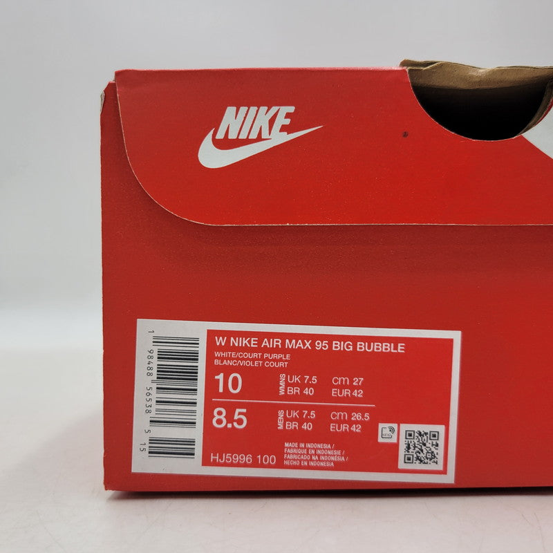 【中古品】【メンズ】 NIKE ナイキ WMNS AIR MAX 95 BIG BUBBLE HJ5996-100 ウィメンズ エア マックス 95 ビッグ バブル スニーカー シューズ 靴 160-260406-as-17-izu サイズ：27cm カラー：WHITE/COURT PURPLE 万代Net店