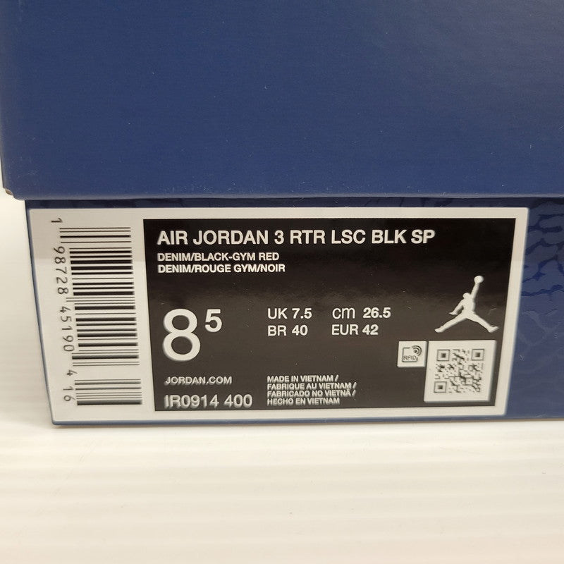 【中古美品】【メンズ】 NIKE ナイキ × LEVI'S リーバイス AIR JORDAN 3 RTR LSC BLK SP IR0914-400 エアジョーダン3 レトロ スニーカー シューズ 靴 160-260406-as-12-izu サイズ：26.5cm カラー：DENIM/BLACK-GYM RED 万代Net店
